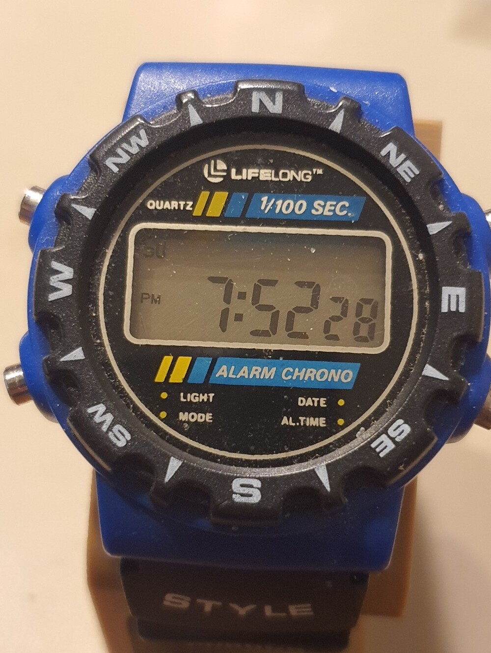 10/$20 Lifelong Black/Blue Resin Digital Alarm Chrono Men's Watch